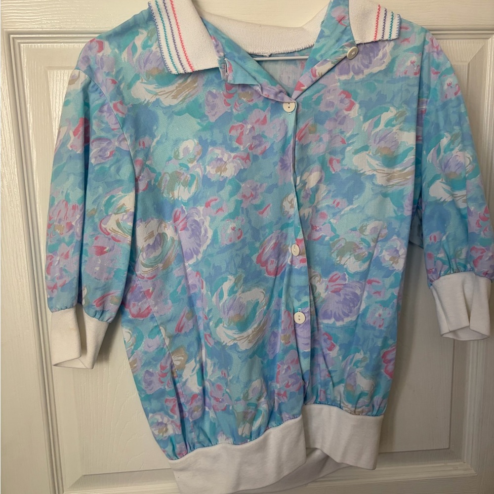 Vintage floral collared shirt